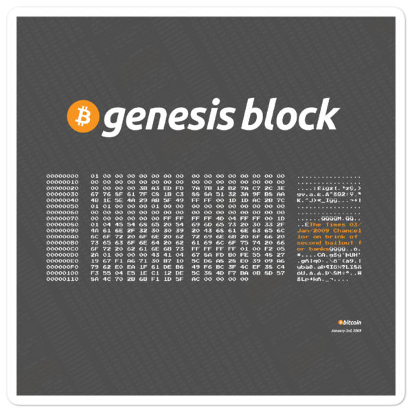 Bitcoin Genesis Block Stickers
