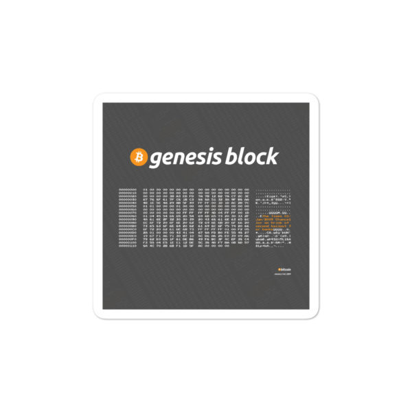 Bitcoin Genesis Block Stickers 3x3
