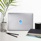 Rounded Gradient VeChain Sticker on a Laptop