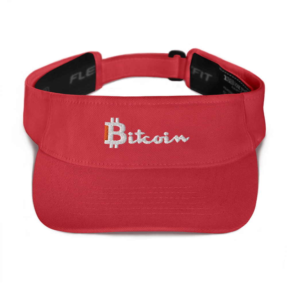 Bitcoin Sun Visor Hat in Red