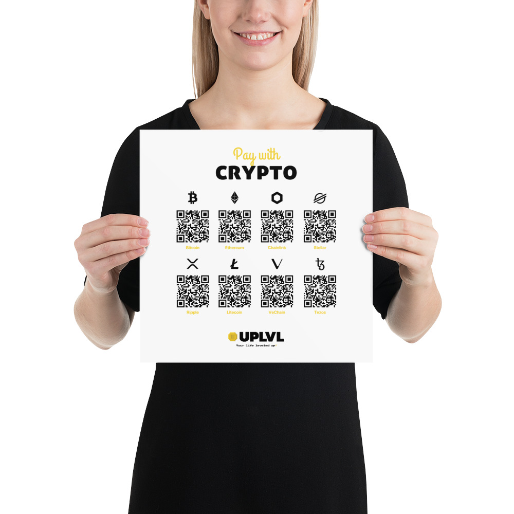 pay with crypto posters - 12x12 inches