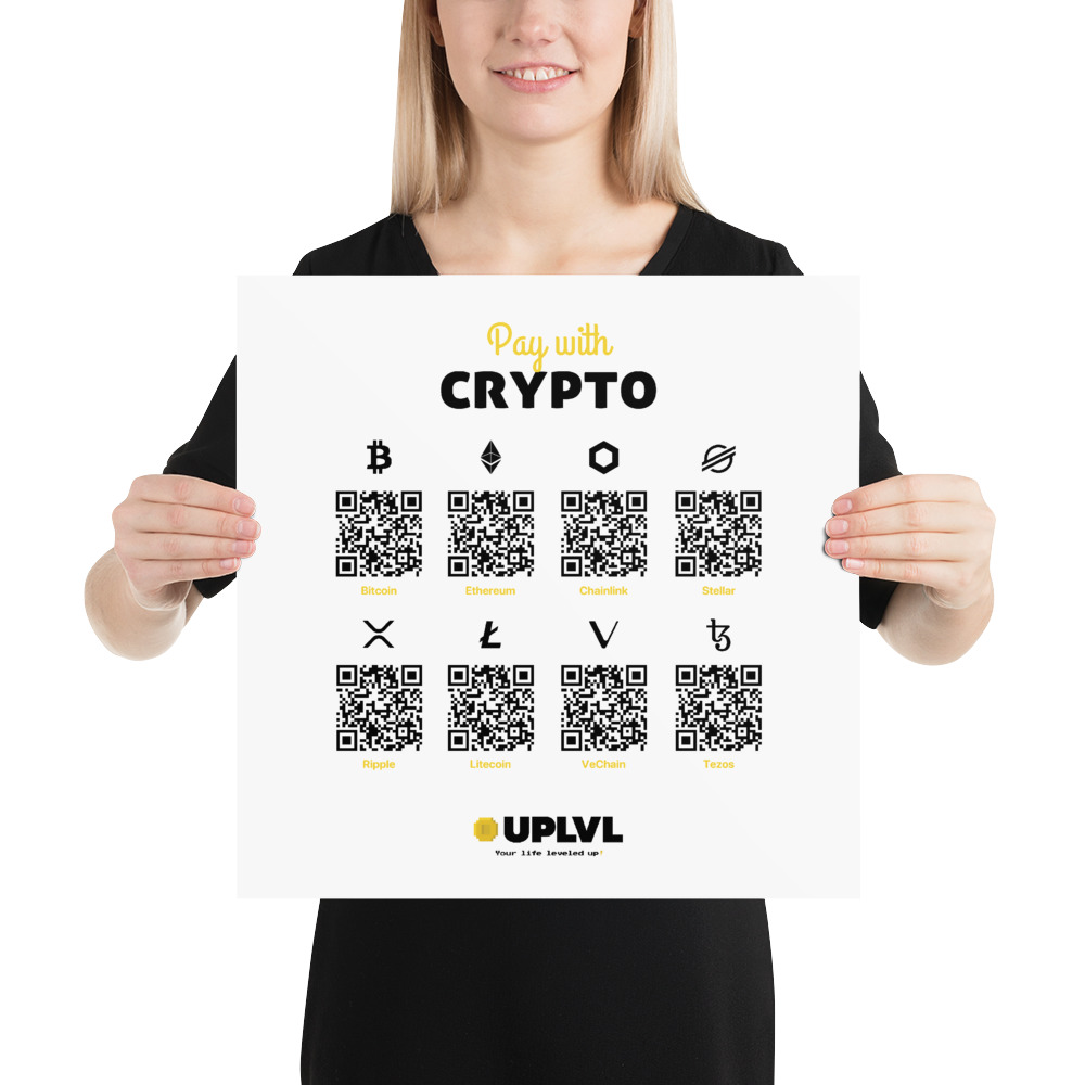 pay with crypto posters - 16x16 inches