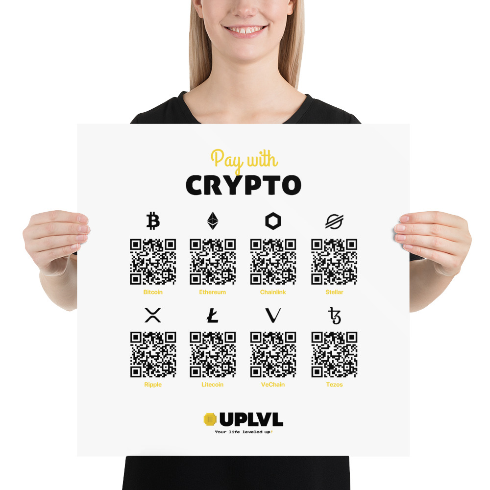 pay with crypto posters - 18x18 inches