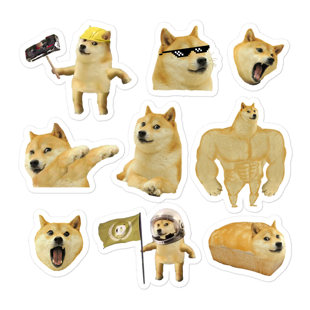 Doge Stickers Pack - Dogecoin Stickers - Doge Meme Stickers