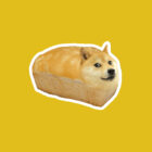 Doge Bread Sticker - Dogecoin Meme Stickers
