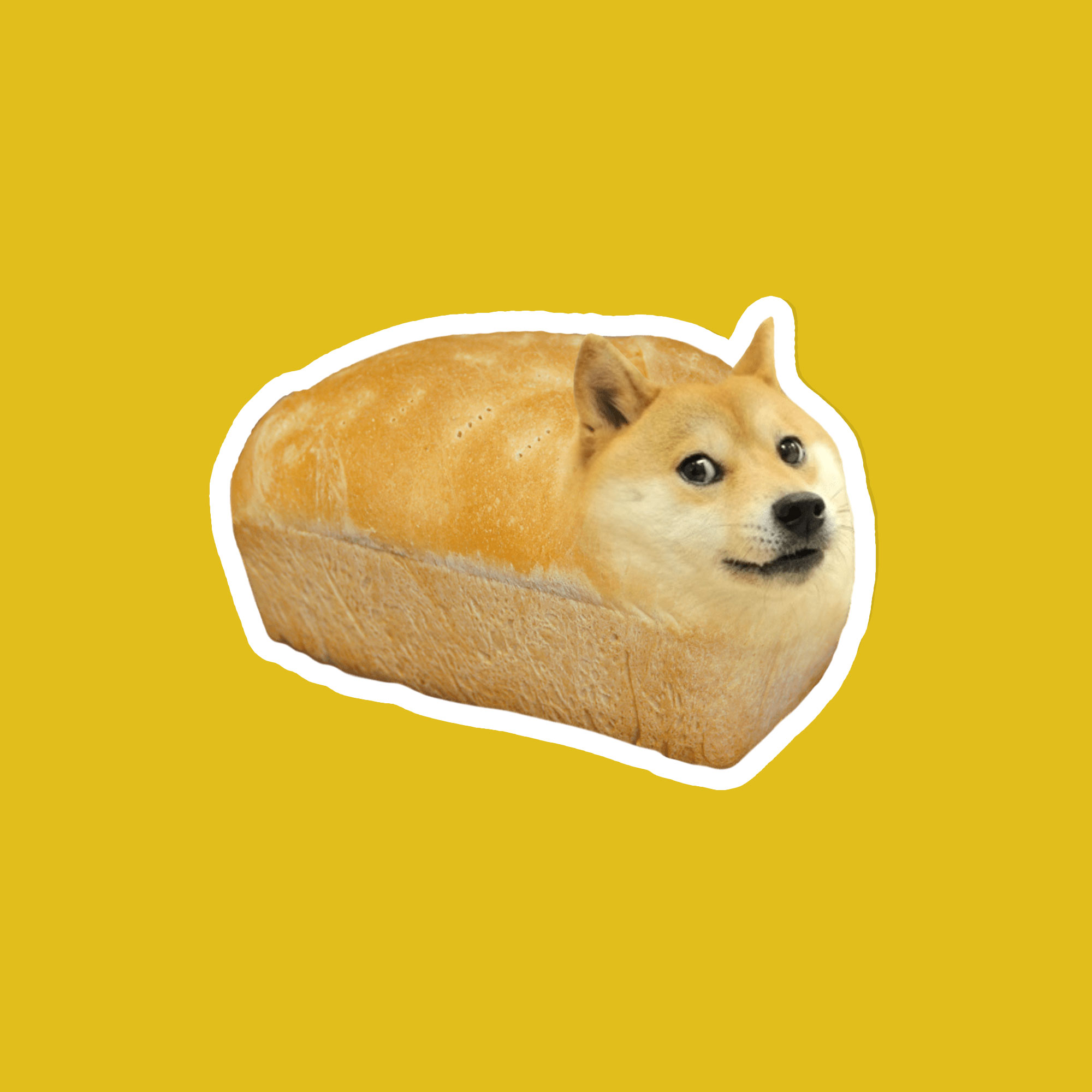 Doge Bread Sticker - Dogecoin Meme Stickers