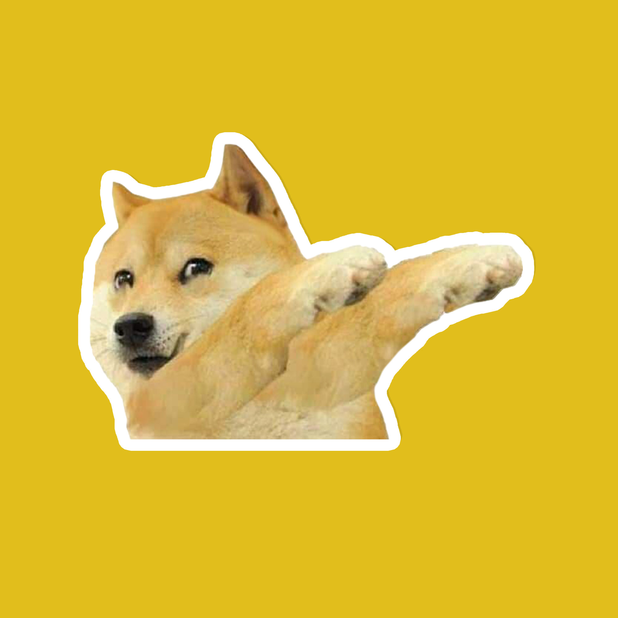 Doge Dabbing Sticker - Dogecoin Meme Stickers