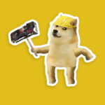 Doge Mining Sticker - Dogecoin Meme Stickers