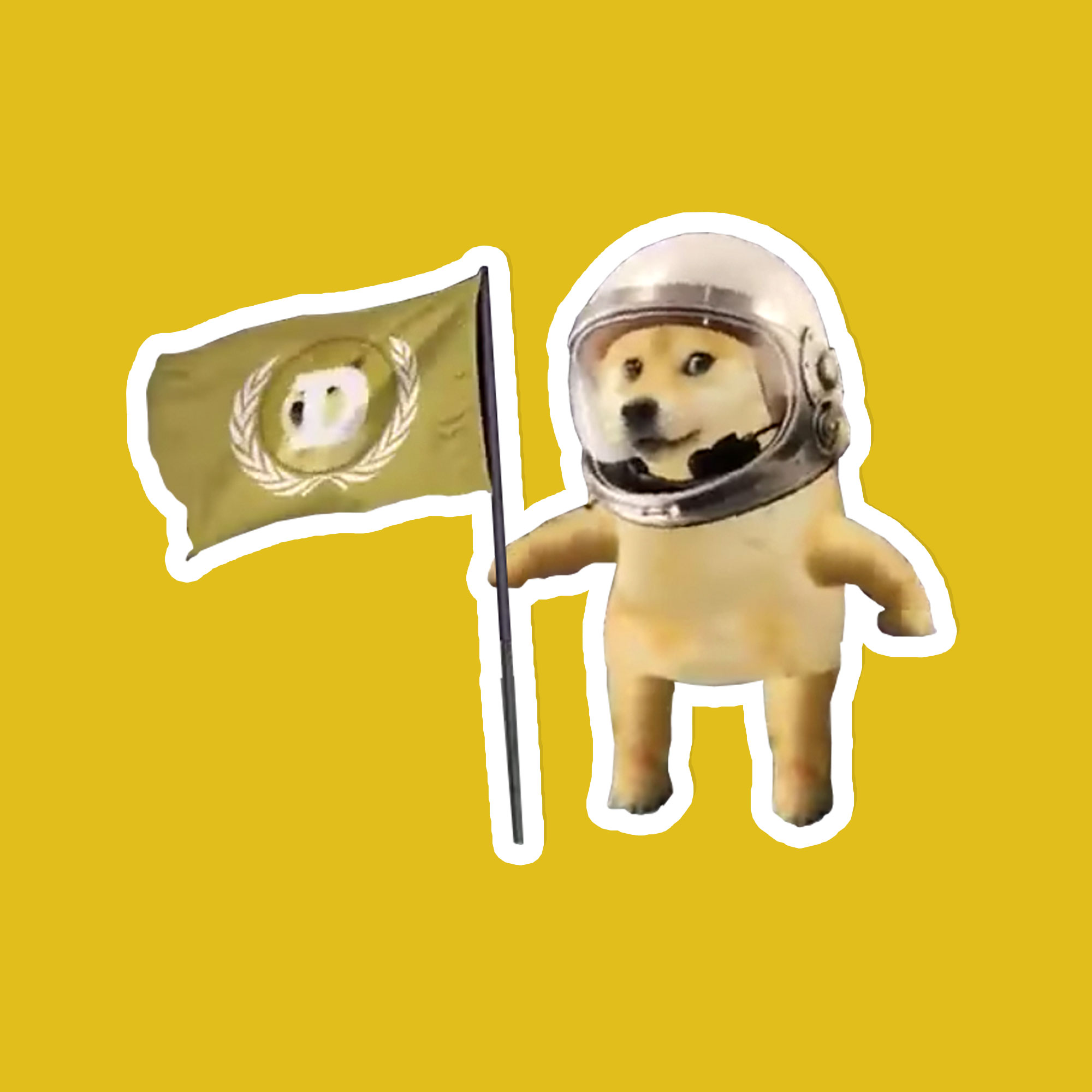 Doge Moon Sticker - Dogecoin Meme Stickers