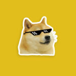 Doge Thug Life Sticker - Dogecoin Meme Stickers