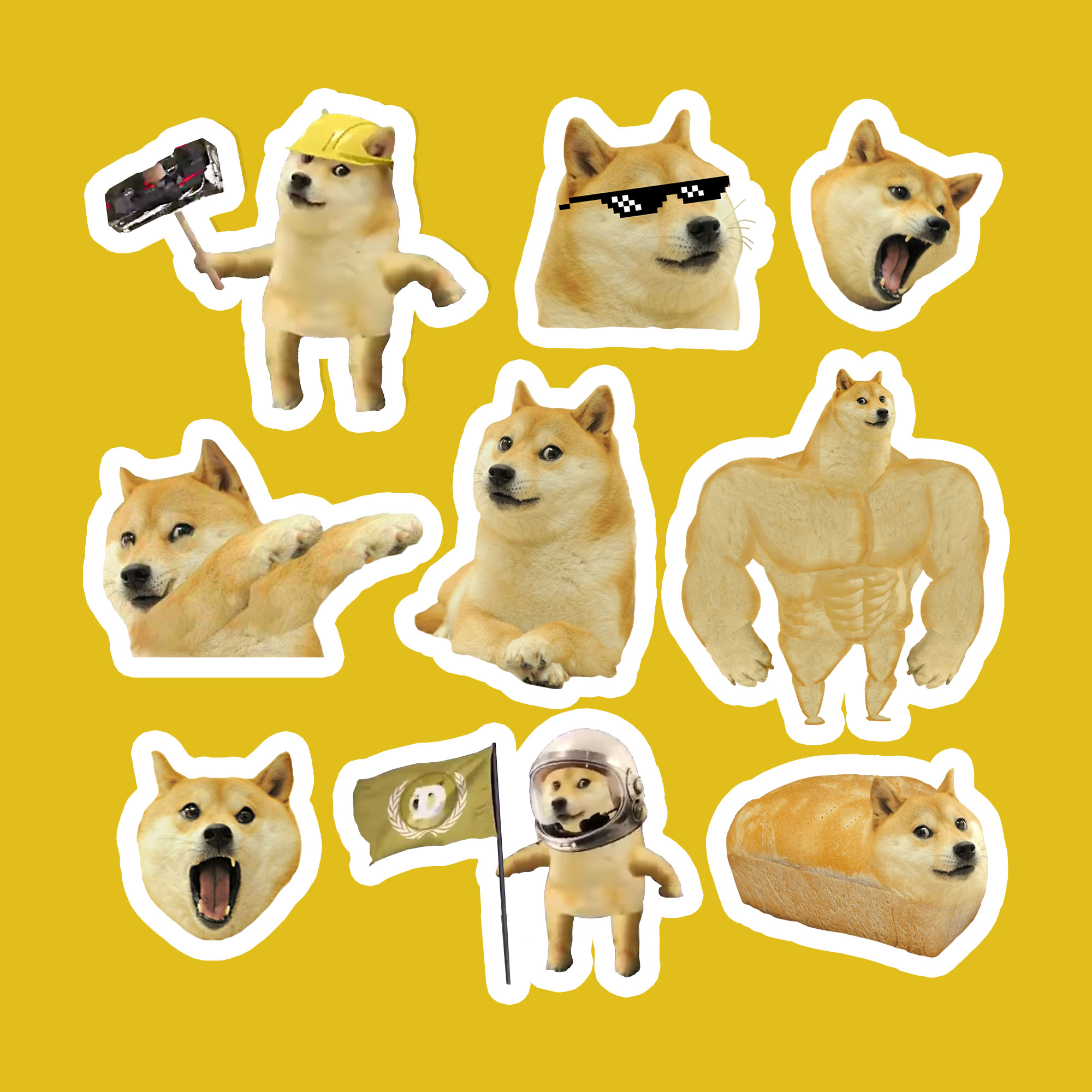 Doge Meme Stickers - Dogecoin Meme Stickers Sheet