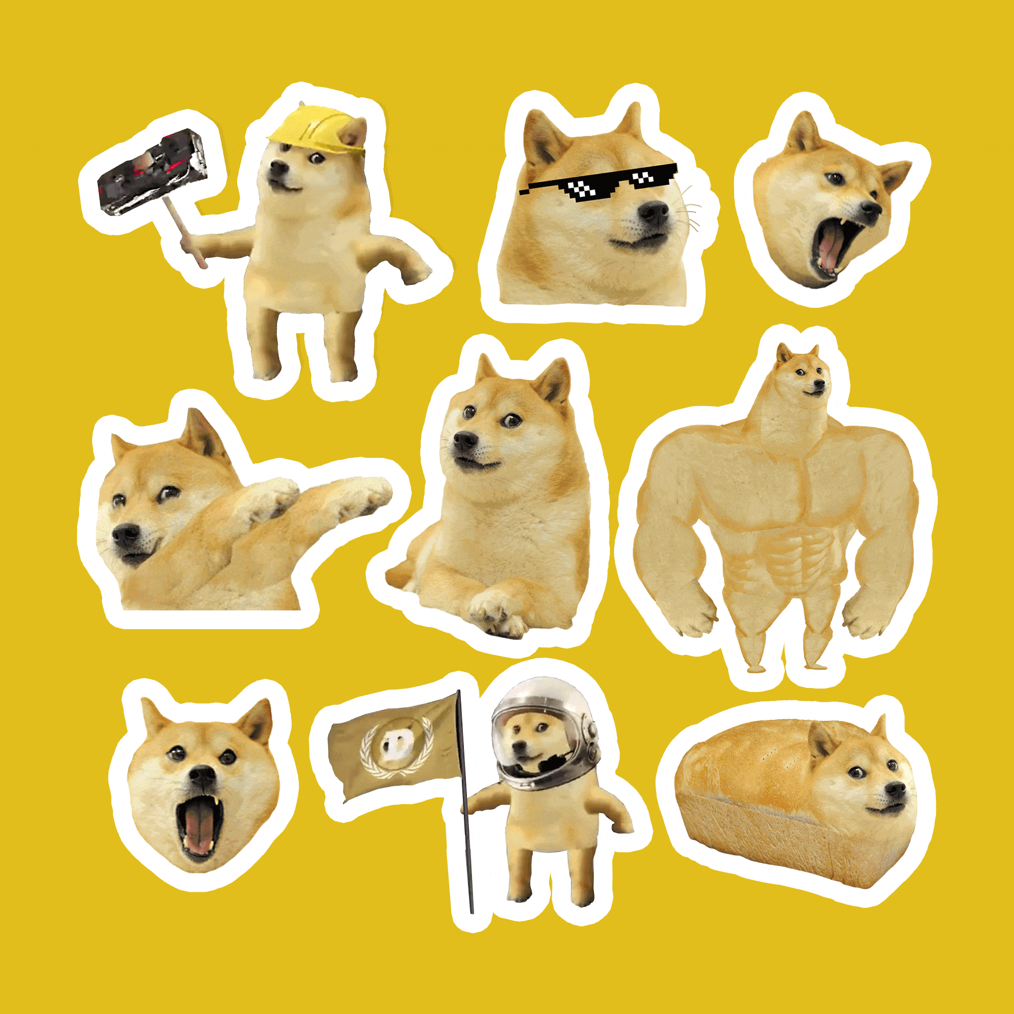 Doge Meme Stickers - Dogecoin Stickers