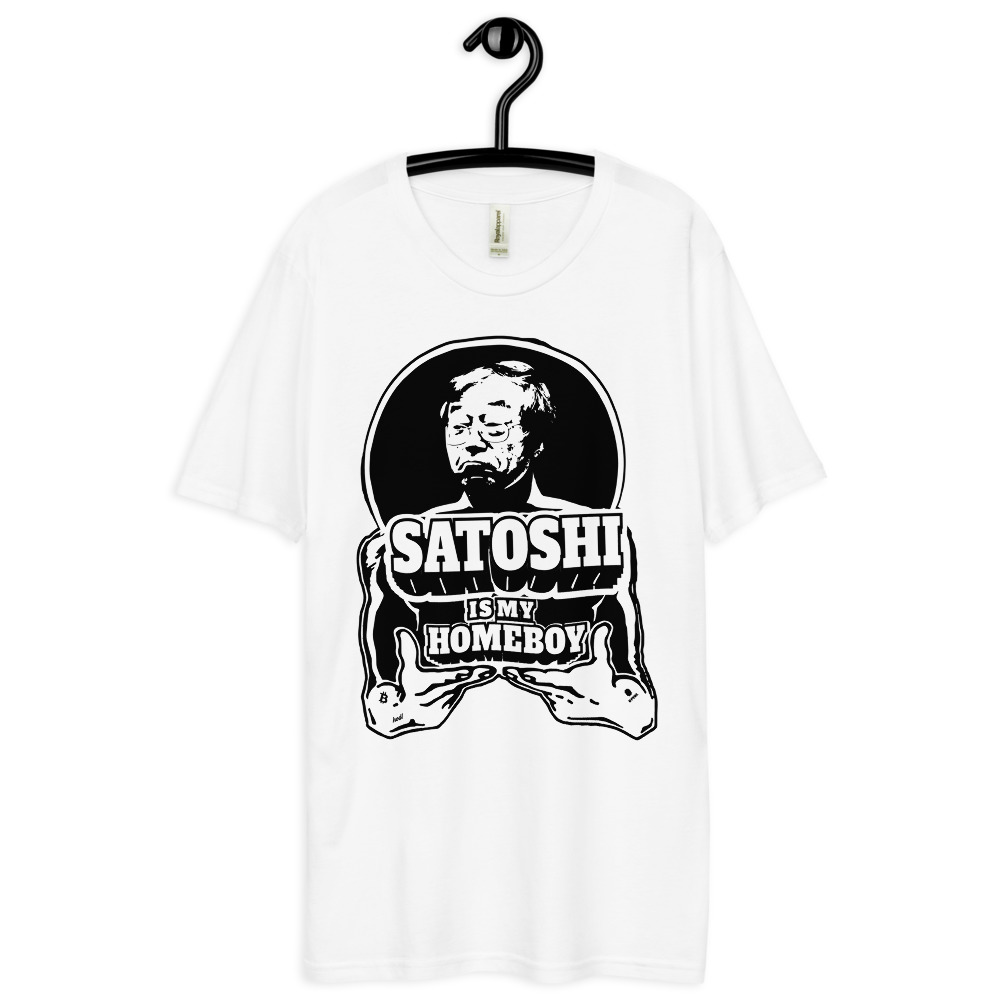 satoshi is my homeboy t-shirt - white