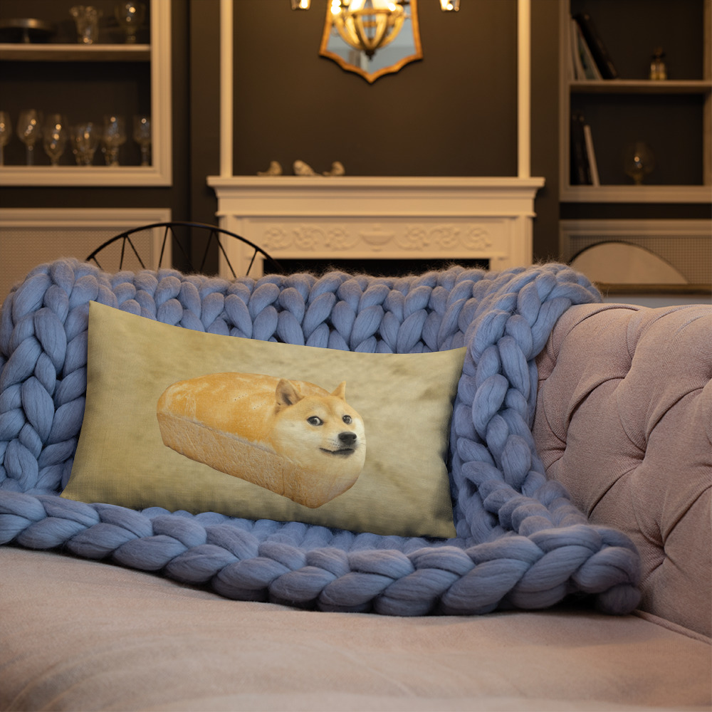 doge meme pillow / dogecoin bread meme pillow case