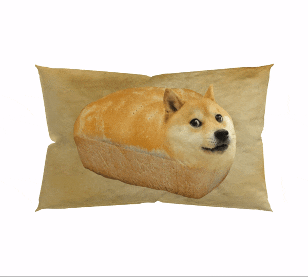 doge bread meme pillowcase 3d view dogecoin pillow