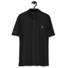 Bitcoin shirt - bitcoin adidas polo shirt on a hanger