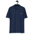 Bitcoin shirt - bitcoin adidas polo shirt on a hanger - Navy bitcoin polo shirt