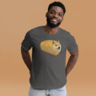 Dogecoin Bread Meme T-Shirt in Gray, Front View