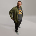 Doge Thuglife Meme T-Shirt, side view asphalt grey shirt