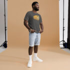 Dogecoin Bread Meme T-Shirt in gray side view