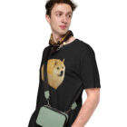 doge bread meme t-shirt in black