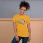 front view wearing the Dogecoin Bread Meme T-Shirt