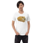 front view white folded white Doge Bread Meme T-Shirt